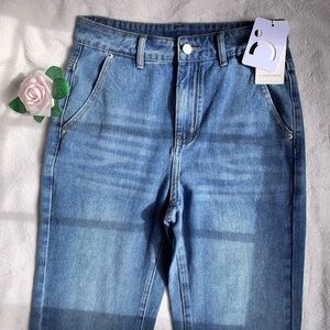 Commense Split Leg High Waist Jeans